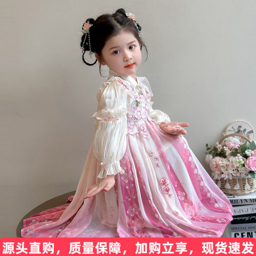 新中式花朵刺绣汉服裙