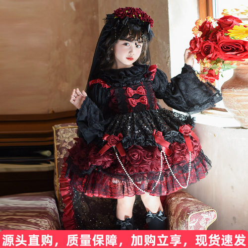 暗夜玫瑰洛丽塔裙套装正品保障