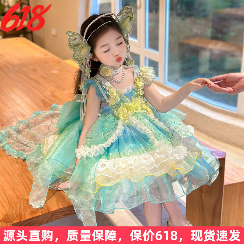 女童夏季连衣裙小孩演出服生日公主裙儿童礼服纱裙夏装洛丽塔裙子
