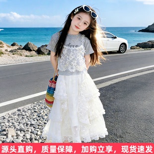女童夏套装2026新款洋气中大童女装韩系高级感长裙又酷又飒的裙子