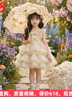 洛丽塔女童公主裙夏季儿童蛋糕连衣裙夏女孩生日礼服日常轻lo裙子