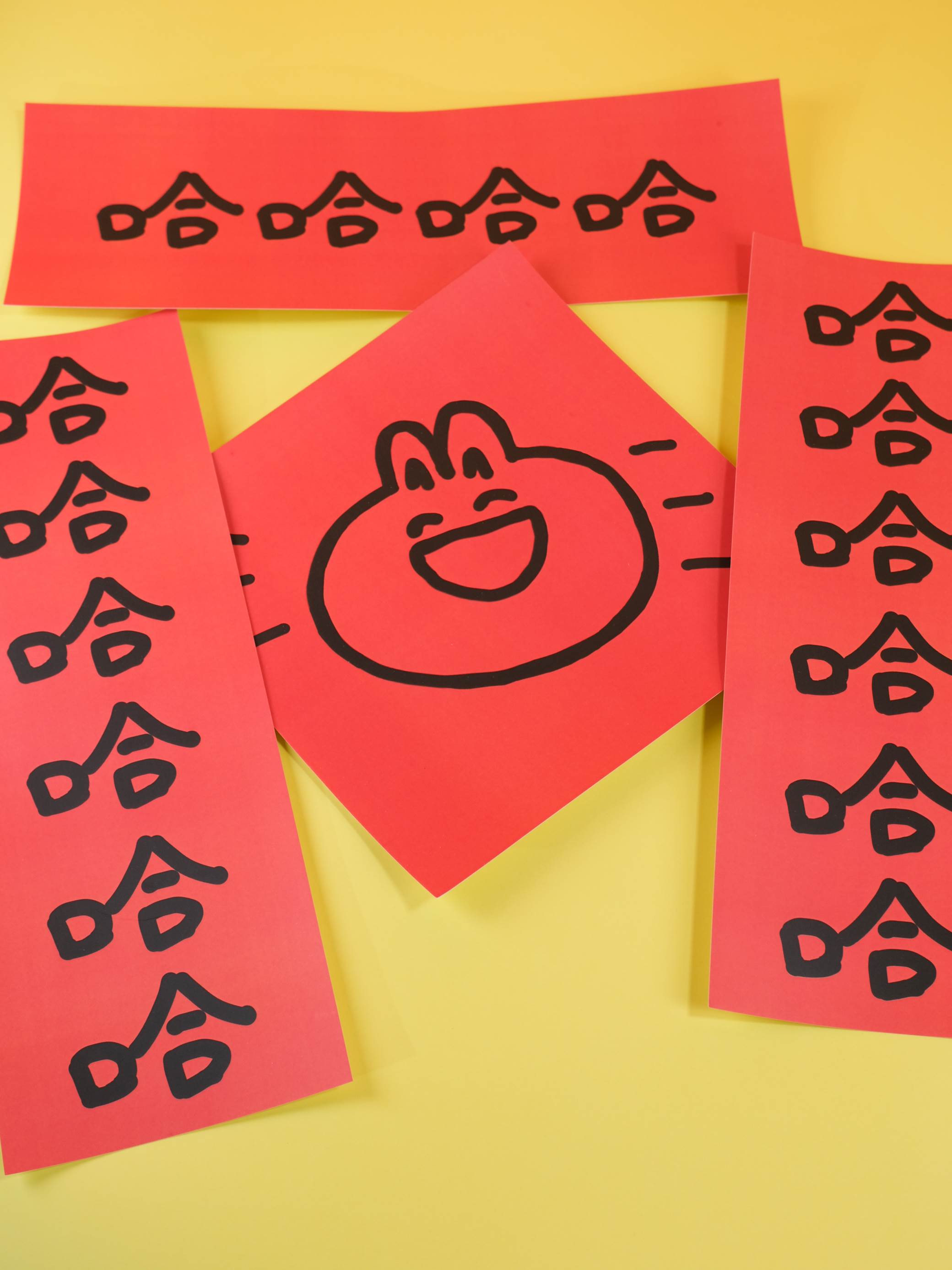 送意 小对联哈哈哈搞怪兔年2023迷你可爱新款春联春节对联港版