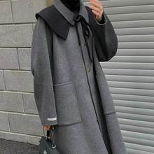 2022年秋冬新款韩国东大门娃娃领中长款双面羊绒大衣女羊毛呢外套