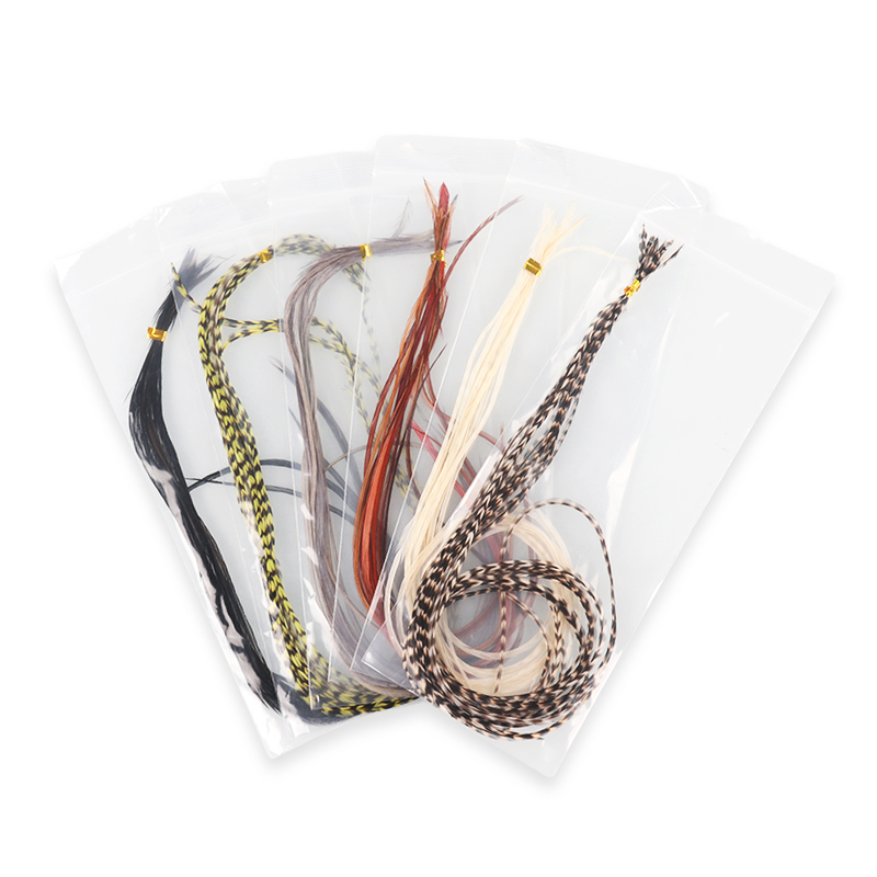 10根装进口公鸡蓑羽黑白飞蝇