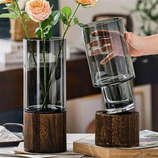 百合高级感富贵竹玻璃花瓶摆件客厅插花水培专用轻奢高档鲜花现代