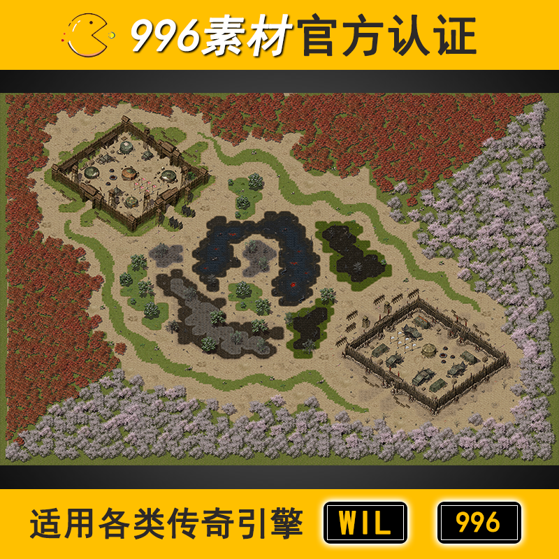 传奇地图素材副本草木无阻一层300 团队行会竞技地图996高清地砖