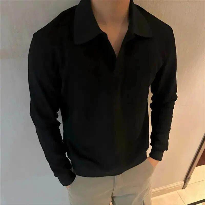 元梦精选店海鸥领POLO衫男款美式健身运动长袖正肩套头休闲上衣