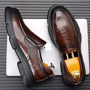 塔弗森隐述鞋服专S卖新轻奢皮鞋男套脚舒适透气潮流百搭一脚蹬男