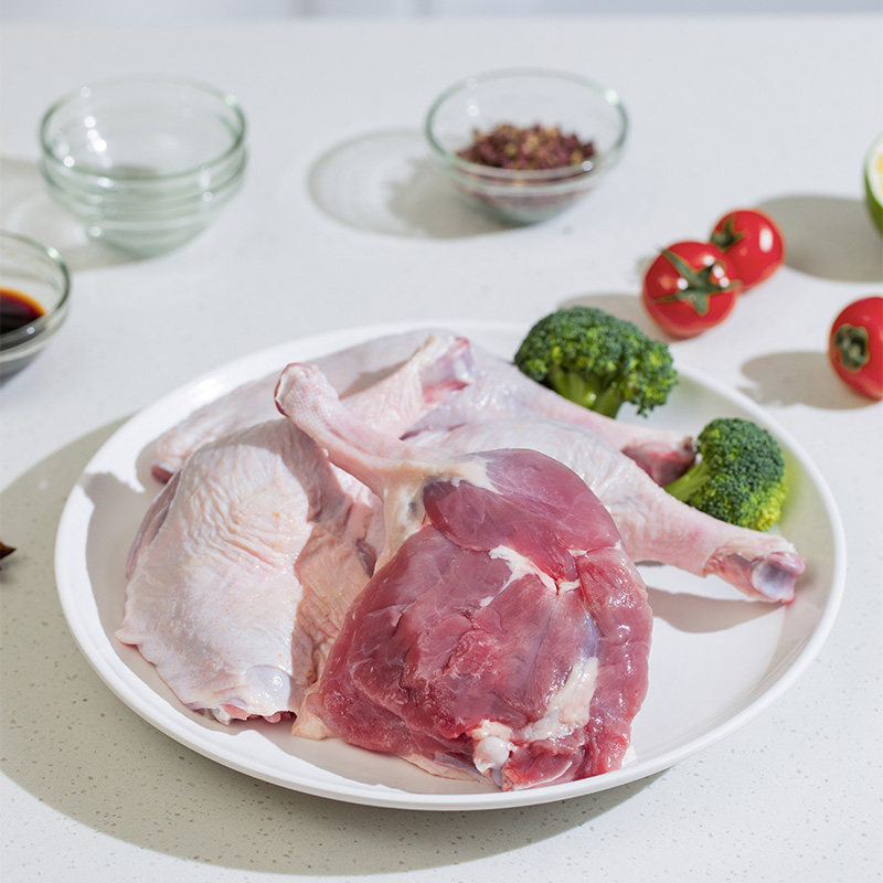 华英生鲜精切大鸭腿600g 生鸭货新鲜可腌制红烧冷冻腿鸭全腿批发