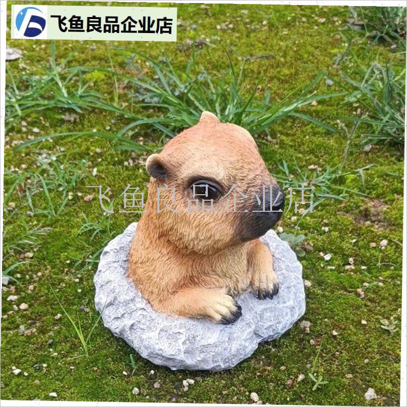 户外花园装饰摆件仿真动物土拨鼠庭院幼儿园园林T露台草坪造景布,