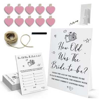 Bridal Shower Game Kit， How Old Were The Bride-To-Be，Phot