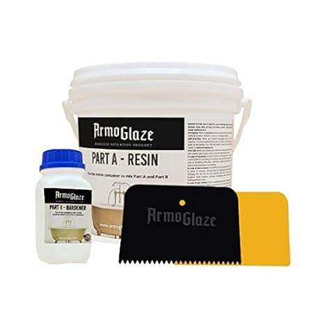 armoglaze shower base refinishing kit, easy pour-on appli