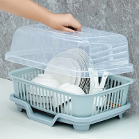 帶蓋瀝水碗盤架碗碟餐具收納架水槽置物架家用廚房碗筷濾水收納盒