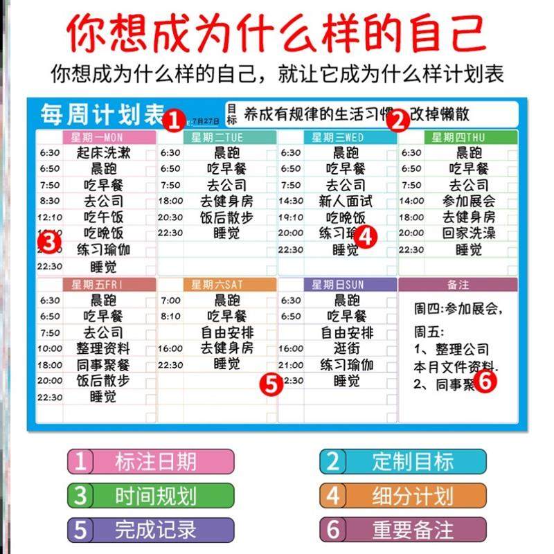 2021年小学生一年级暑假时间安排表学习课程计划作息墙贴二三年级