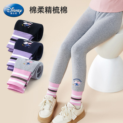 迪士尼女童撞色拼接打底裤