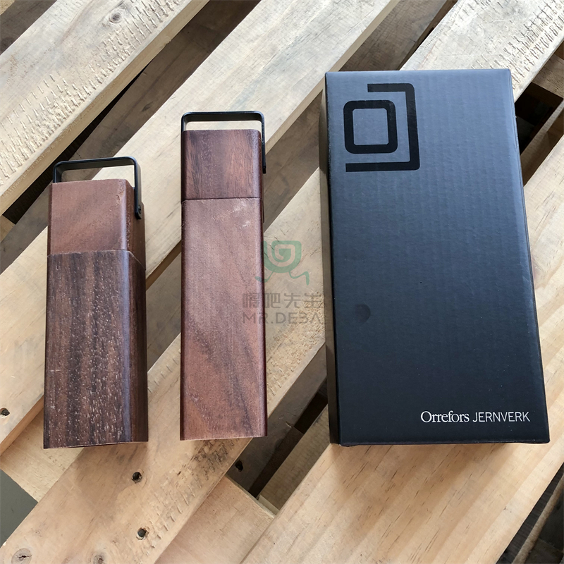 2个装 方形黑胡椒粒研磨器 实木家用手动撒料现磨碎海盐