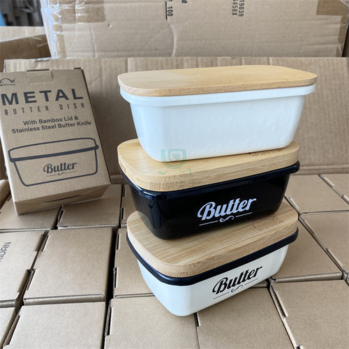 微瑕！带竹盖黄油盒 家用密封牛油盒黄油储存盒冰箱奶酪保鲜盒