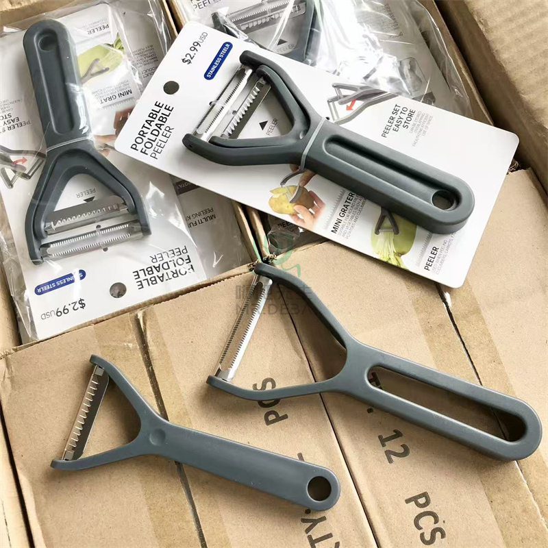 二合一削皮刀家用多功能水果削皮器不锈钢头削皮刀擦丝刀二合一