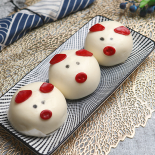 宴小点小猪仔包子营养红豆沙包儿童早餐点心速冻下午茶广式早茶