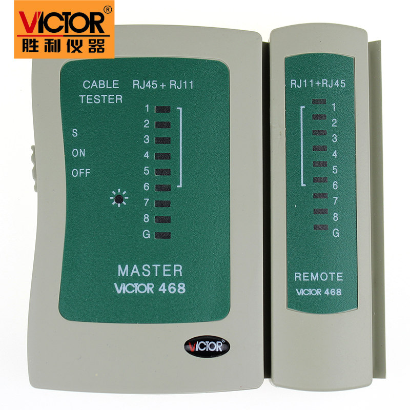 VICTORY 네트워크 테스터 VC468 RJ45+RJ11 테스터 네트워크 케이블 전화선 테스터
