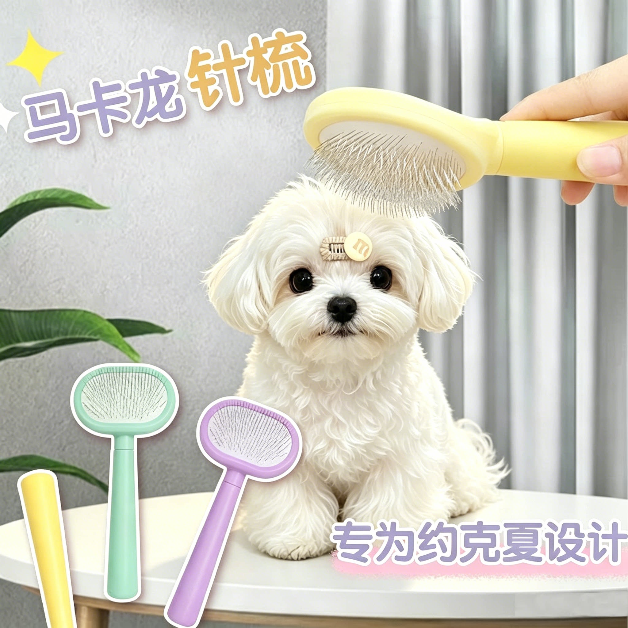 梳毛专用梳子小狗狗拉毛开结神器针梳毛发打结幼犬用品大全约克夏