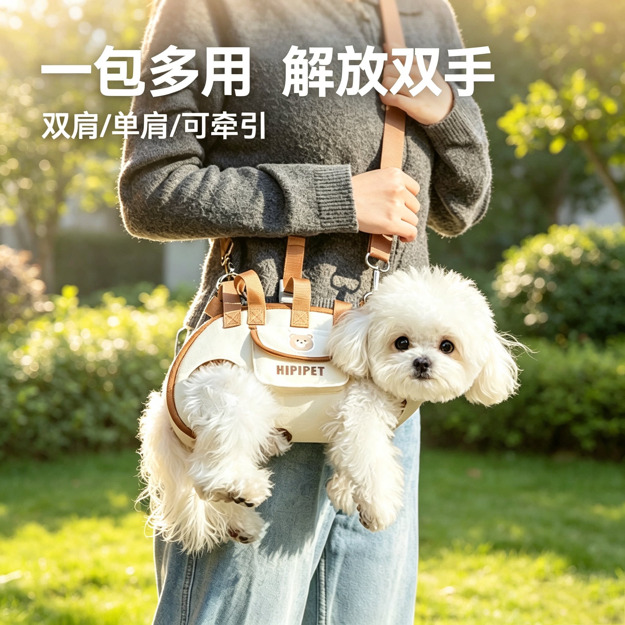 约克夏外出包双肩狗横背包便携外出轻便小狗单肩斜挎包小型犬猫包图片