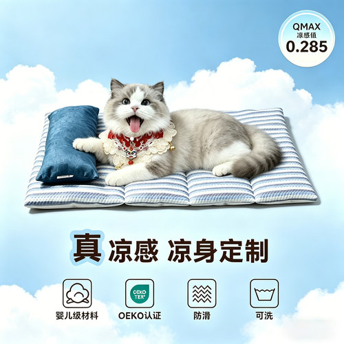 猫咪宠物冰垫夏天透气狗狗睡垫夏季睡觉降温凉垫凉席狗窝睡觉垫子