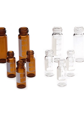 样品,2mL, 9 mm, 透明玻璃螺口带白色书写签样品 实验室耗材