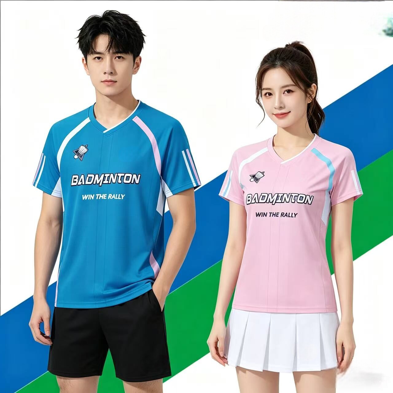 26夏季新款羽毛球服男女短袖速干透气运动比赛训练服套装定制印字