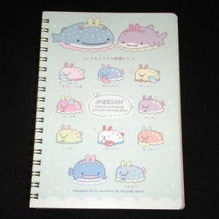 日本SanX正品Jinbesan鯨鯊先生 線圈記事本筆記本(兔耳) B