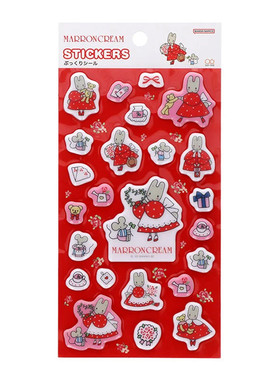 日本Sanrio正品Marron Cream兔媽媽 貼紙(Retro)