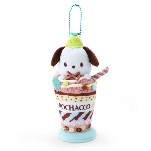 日本Sanrio正品PC狗Pochacco 毛絨公仔匙扣掛飾(Parfait)