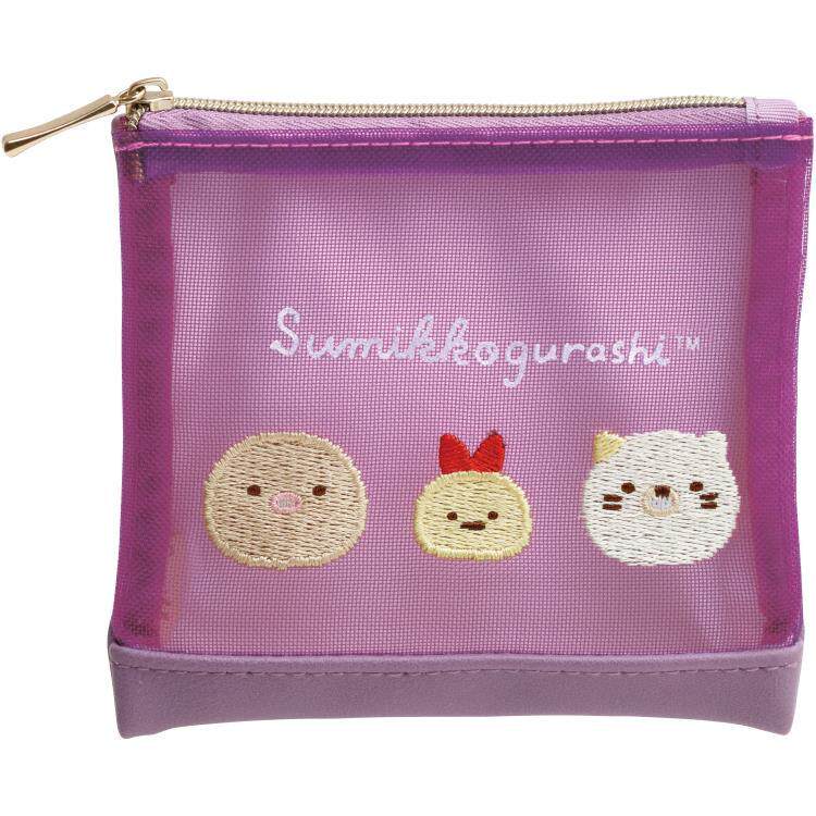 日本SanX正品Sumikko Gurashi角落生物零錢包硬幣包(Mini Face)紫