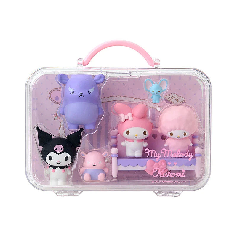 日本Sanrio正品My Melody & Kuromi可羅米 塑膠公仔小擺設套裝