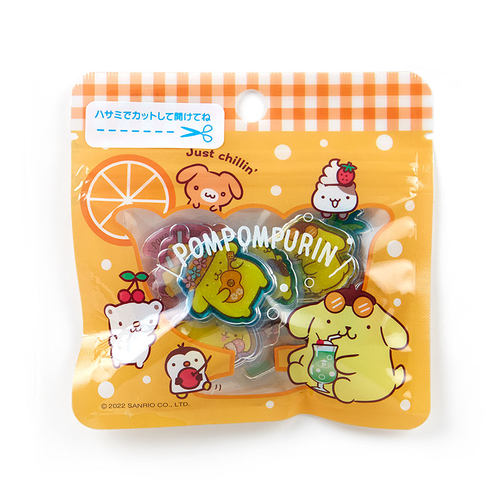 日本Sanrio正品Pompompurin布甸狗 袋裝透明貼紙(夏日)