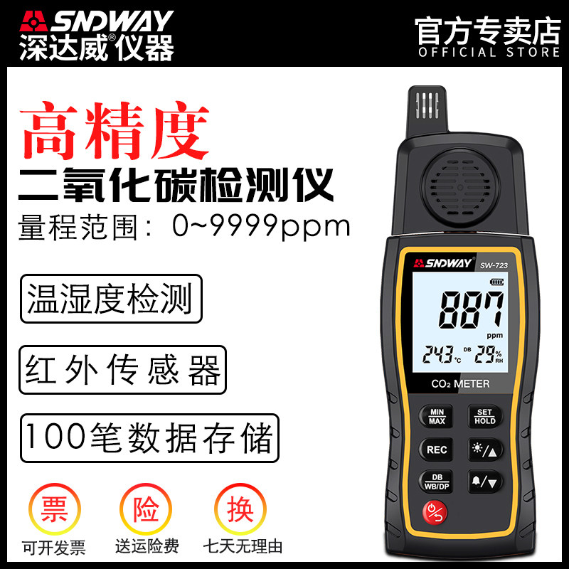 深达威气体测试仪二氧化碳气体检测仪手持室内家用CO2浓度报警器