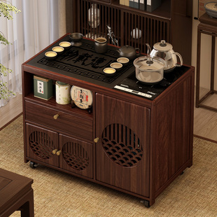 移动小茶桌中式家用烧水壶一体茶水柜实木阳台泡茶几功夫茶具套装
