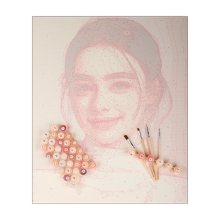 数字油画diy定制礼物人物照片填充填色手绘手工人像肌理油彩画