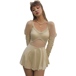 2026夏季新款时尚泳衣纯色连体三角性感欧美ins风沙滩度假泳装