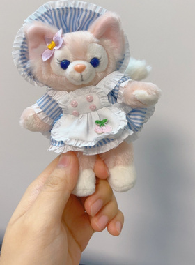 新款玲娜贝儿挂件着替LinaBell钥匙扣冰箱贴衣服蓝色条纹连衣裙