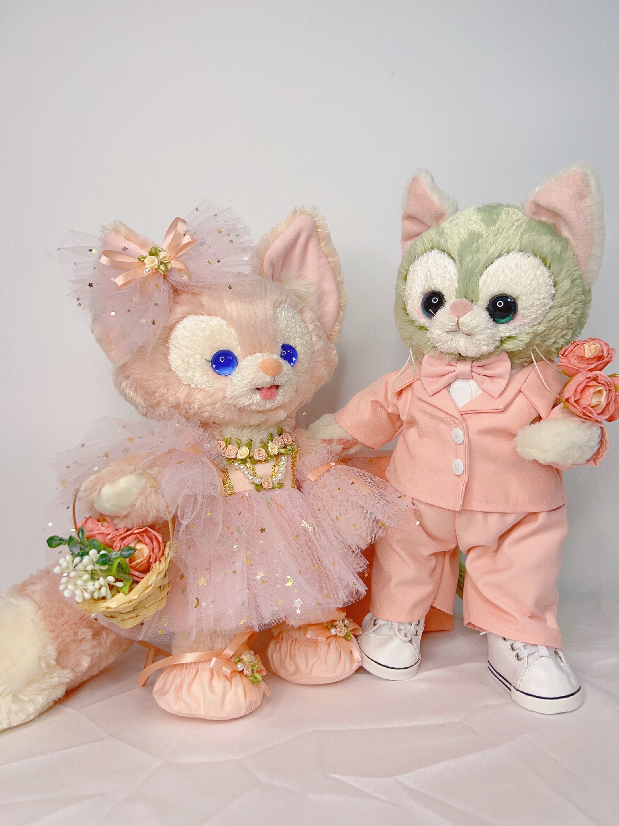 南风格子新款S号杰拉托尼长款西装粉色玲娜贝儿玩偶衣服托尼着替