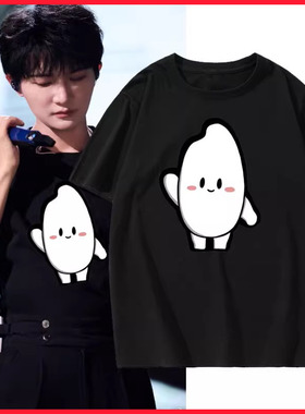 周深演唱会粉丝生米同款2025年夏季短袖男女T恤宽松设计感上衣服