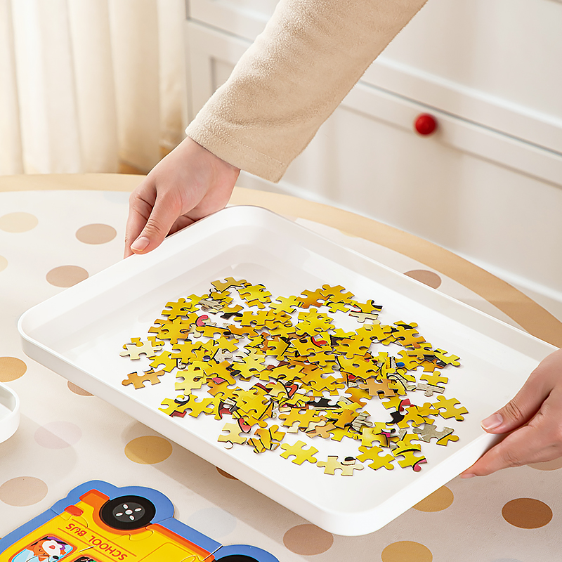 拼图分片盒塑料收纳盘乐高积木大小颗粒分类盘辅助工具托盘分片盘