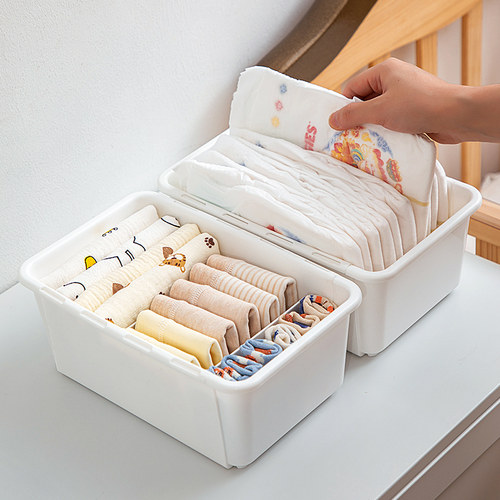 婴儿用品收纳盒床头宝宝尿不湿尿片置物箱新生婴儿洗护用品收纳筐