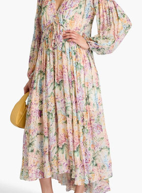 ZIMMERMANN正品代购过季款高腰剪裁花花连衣长裙91541