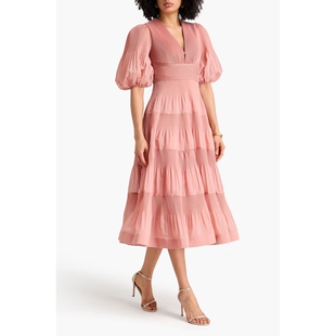 ZIMMERMANN正品代购过季款复古风高腰剪裁修身连衣裙60222