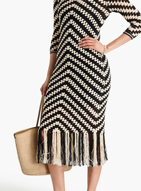 ZIMMERMANN正品代购过季款拼色镂空针织连衣裙90686