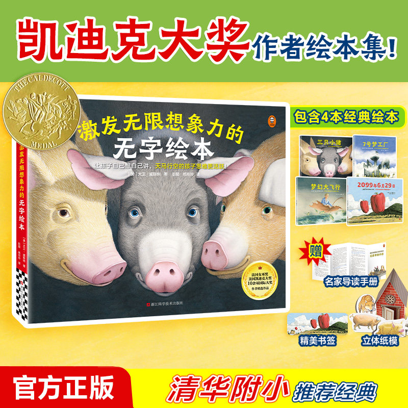 激发无限想象力的无字绘本（全4册） 让孩子自己想自己讲，天马行空的孩子思维更活跃读客官方正版图书儿童绘本凯迪克大奖D5