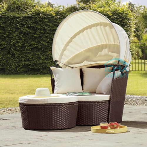 户外千禧森带蓬阳台泳池沙滩躺椅