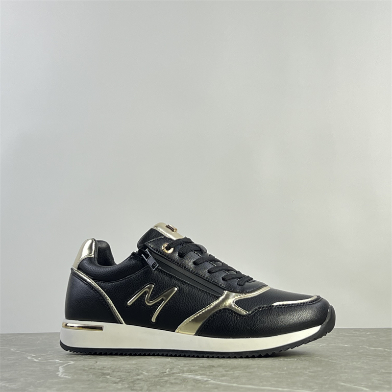 出荷兰单百搭运动鞋女鞋革面拼接复古阿甘鞋耐磨防滑侧拉链休闲鞋